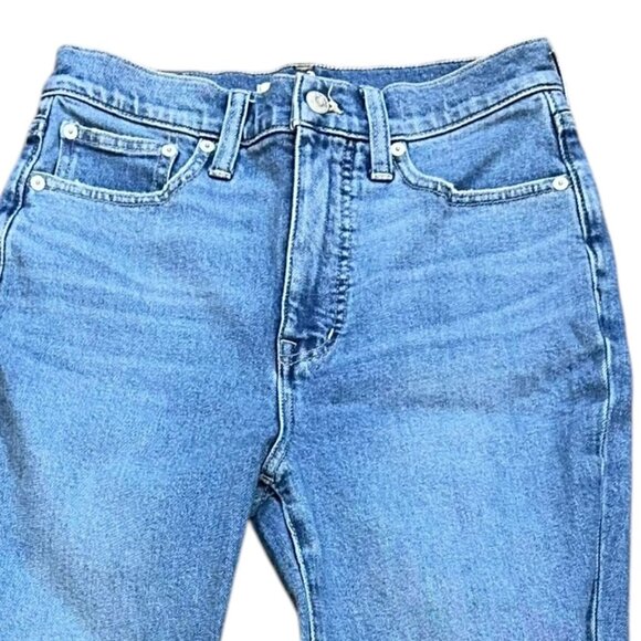Madewell The MomJean Denim Tapered Leg Jeans Leacrest Wash High Waist Size 26 - Picture 2 of 9